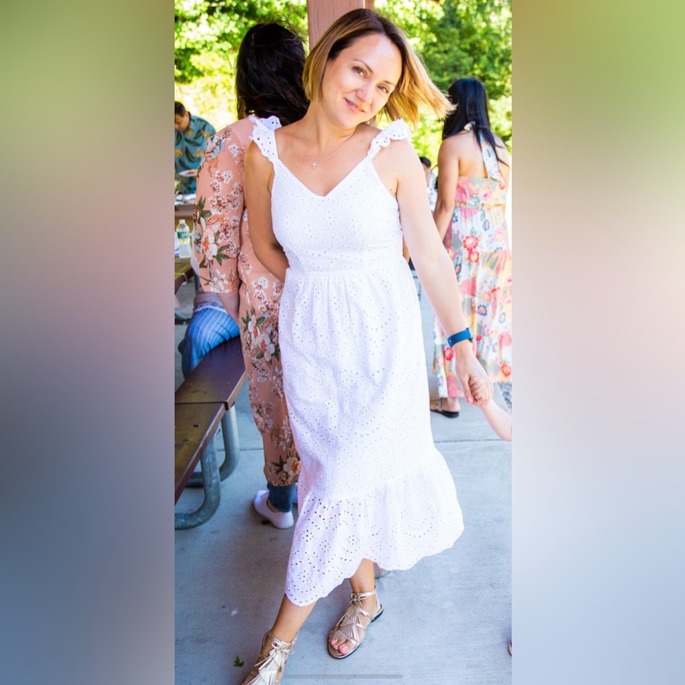 Sincerely Jules eyelet cotton lined maxi dress